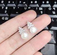 silver earrings and ring with fresh water pearl/ ต่างหูและจี้ 925 ประดับด้วยมุกแท้