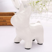 White French Bulldog European Ceramic Crafts Bulldog Piggy Bank Home Decor Cute Piggy Bank Ornaments Creative Bulldog Money Box