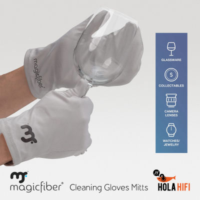 MagicFiber Cleaning Gloves Mitts ไมโครไฟเบอร์ถุงมือทำความสะอาดแก้วไวน์หรืออุปกรณ์ต่างๆ เครื่องประดับ