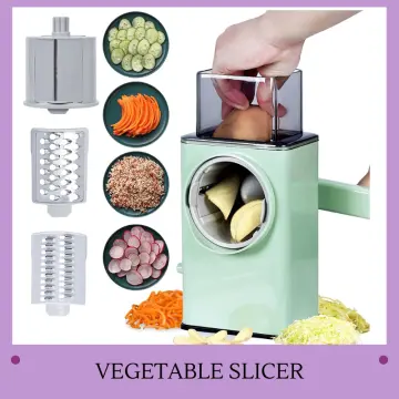 LHS Rotary Cheese Grater Stainless Steel Manual Handheld Cheese Shredder  Grater Walnuts Grinder with 3 Interchangeable Drum Blades for Chocolate