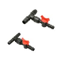 12mm 16mm 20mm PE Pipe Tee Connectors With Valve 1/2 3/4 Reducing Garden Tap Hose Splitter Drip Irrigation Adapter 1PC