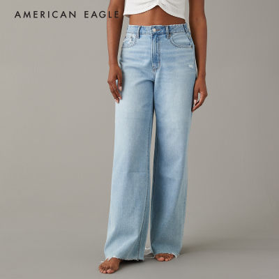 American Eagle Super High-Waisted Ripped Baggy Wide Leg Jean กางเกง ยีนส์ ผู้หญิง แบ็กกี้ ไวด์เลก เอวสูง (WBG WWI 043-4573-980)