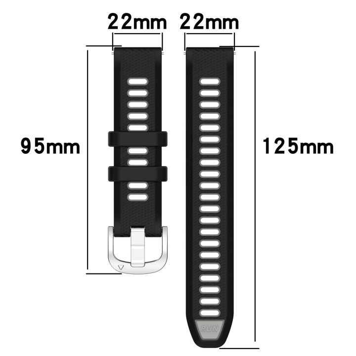 สำหรับ-garmin-forerunner-265-22มม-สายนาฬิกาข้อมือซิลิโคนหัวเข็มขัดเหล็กสองสี-สีเทา-สีเหลือง-ขายเอง