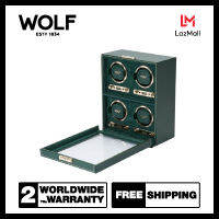 กล่องหมุน กล่องนาฬิกา WOLF1834 รุ่น BRITISH RACING 4 PIECE WATCH WINDER (Green)