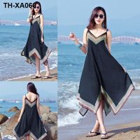 long island beach seaside vacation mid-length female summer black dress