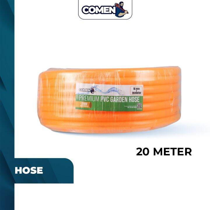COMEN PVC Garden Hose 16MM x 20M (2MM Thickness) Orange Water Hose