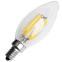 6X Dimmable E12 6W COB Edison Candle Flame Filament LED Light Bulb Lamp 10x3.5cm