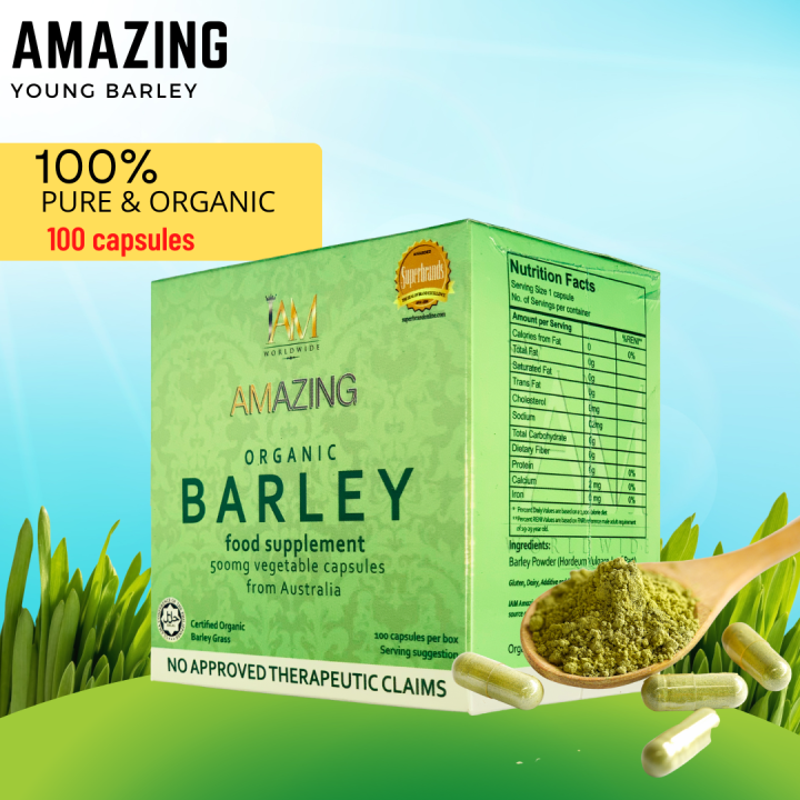 IAM Worldwide Amazing Pure Organic Barley Capsules (100 caps) | Lazada PH