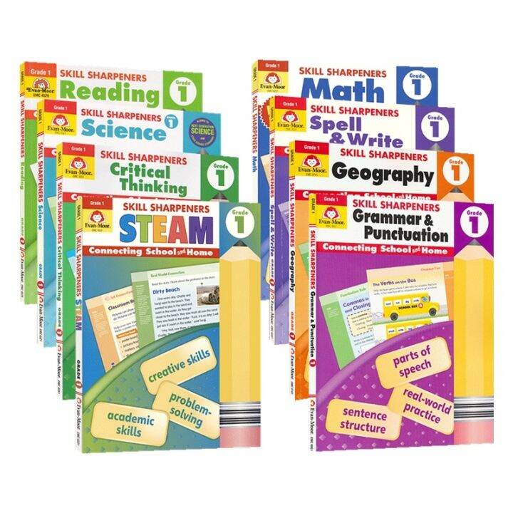 Grade 1 8 subjects Evan moor skill sharpeners grade 1 American teaching aids skills pencil