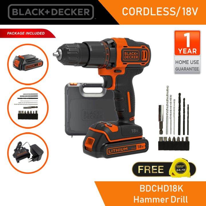 BLACK + DECKER BDCHD18K Lithium Hammer Drill 18V Lazada