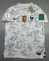 เสื้อบอล แฟนบอล ทีมชาติ ฝรั่งเศส เยือน 2022-23 France Away พร้อม อาร์มฟุตบอลโลก World Cup 2022