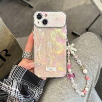 iphone case สไตล์อินอินเคสโทรศัพท์มือถือ Apple 14promax ที่ดูสูง 13pro รวมทุกอย่างขอบนุ่ม 12 ดอกไม้ 11 สร้อยข้อมือแป้งหรูหราแสง