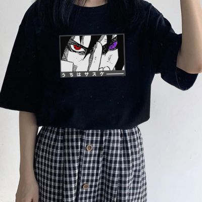 อะนิเมะญี่ปุ่นเสื้อผู้หญิง Naruto Tshirt Uchiha Itachi พิมพ์การ์ตูน T เสื้อคู่ Streetwear แฟชั่น Harajuku Female