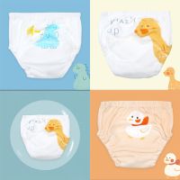 【CW】 Baby Cartoon Reusable Urine Training Pant Cotton Gauze Diapers Study Diaper