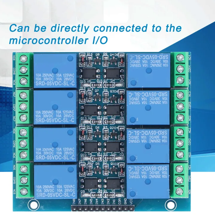 【จัดส่งฟรี】8 Channel Relay Module Optocoupler Isolation Relay Board