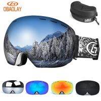 OBALAY Ski Goggles UV400 Protection Snowboard Eyewear Anti-fog Ski Mask Glasses Snow Snowmobile Man Women Skiing Outdoor Sport