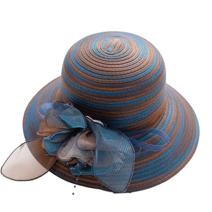 organza-top-hat-leisure-dome-cap-bucket-cap-gradient-hat-female-big-eaves-sun-hat