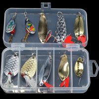 【hot】✻ 10Pcs Set Metal Spinner Fishing Spoonbait Crankbait Wobbler Jig for Bass Pike Artificial Hard Bait Tackle