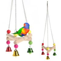 1PC Pet Bird Hanging Swing Toy Birds Cage Pendant Chew Toy Colorful Parakeet Cockatiel Catch Cage With Bell Chewing Toys