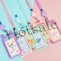 【hot sale】 ▼ B11 1PC Cute ID Card Sleeve Cartoon Cat Bus Card Case Card Holder Retractable Reel Lanyard Bank Kids Gift Identity Credit Cover