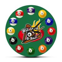 Billiard Balls Colorful Wall Clock Pool Snooker Sports Clock Pool Hall Game Room Decor Modern Wall Watch Billiard Players Gift