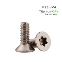 50 ISO14581ไทเทเนียมบริสุทธิ์ GR2 countersunk หัว torx สกรูโลหะผสมไทเทเนียมดอกรูปไข่หกกลีบสกรู M1.6 M2ชิ้นล็อตM5