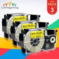 3PCS Label Tape 18mm*8m XR-18YW Black on Yellow Cartridge Label Maker for Casio KL-G2 KL-120 KL-130 KL-200 KL-7000 Typewriter