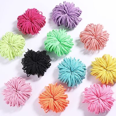 ✇☾ 50/100Pcs/Set Hair Bands Girls Candy Color Elastic Rubber Band Hair Band for Children Baby Headband Scrunchie Hair Accessories