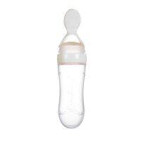 Food Squeeze Feeder with Spoon Suction Cup Bottle BPA Free Milk Bottle for Infant Dispensing and Feeding TUE88 Bowl Fork Spoon Sets