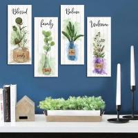 ไม้ Plague Sage Green Wall Decor Boho ห้องอาบน้ำ Wall Decor Board รูปภาพโรแมนติกดอกไม้ Farmhouse ห้องน้ำห้องนอน Wall Decor Modern Sign - Elegant และ Chic Home Decor