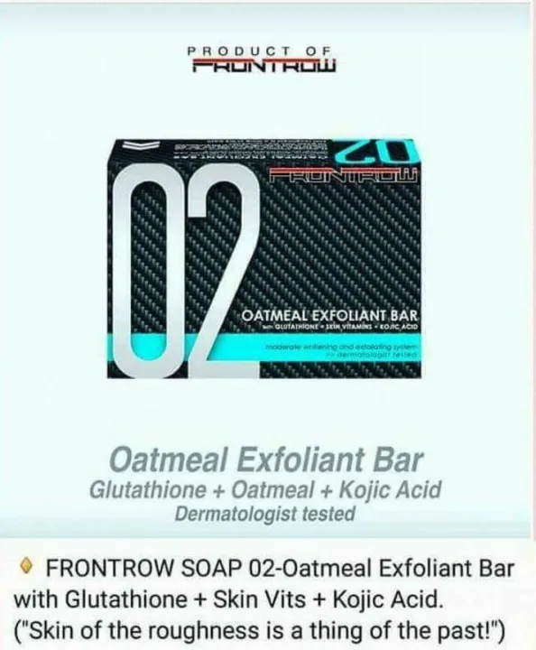 Frontrow Oatmeal Exfoliant Bar Soap Glutathione, Oatmeal plus Kojic Acid Dermatologist Tested