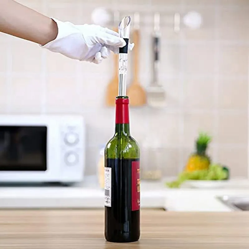 Wine Cooler Rod,fast Wine Chiller With Stainless Steel Wine Pouer And Chill  Rod,wine Bottle Cooler Stick With Aerator Pourer