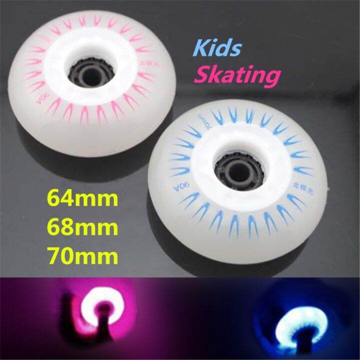 60Mm 64Mm 68Mm 70Mm Children Kid Inline Skates Wheel With Blue Pink LED