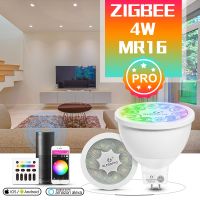 [HOT QQZIWWUJJWG 104] GLEDOPTO ZigBee 3.0สมาร์ท RGBCCT MR16สปอตไลท์ Pro 4วัตต์ Ac/ DC12V หลอดไฟ30องศามุมลำแสงทำงานร่วมกับ Alexa Echo Plus App เสียง RF