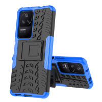 เคส Poco F4 กรณีนาฬิกาพีซีสุดหรู + TPU Stand Armor กรณีกันกระแทก