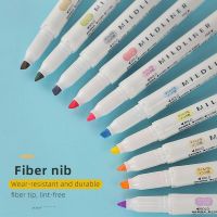 Zebra 5/10ชิ้น/ชุด Mildliner ปากกาเน้นข้อความสองด้านน่ารักฟองน้ำทรงเฉียงนุ่มปากกาเครื่องเขียนน่ารักปากกาเน้นข้อความการเขียนนักเรียน