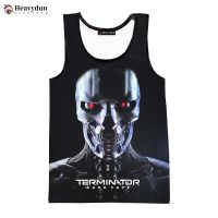 2023 New Fashion Movies Terminator Men Tank Tops Sleeveless Spring Harajuku Personality 3D Printed T-shirt Mens Clothing Tops