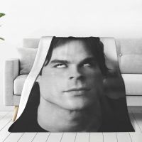 Damon Salvatore Blankets Coral Fleece Plush Summer The Vampire Diaries Portable Throw Blankets for Sofa Couch Bedding Throws