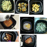 Non-Stick เค้กถาดอบตะกร้า Airfryer สำหรับ Baking Dish Pan Air Fryer Kitchen Tool