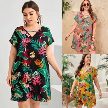 Shop A2219 Miss M Cold Shoulder Ruffled Floral Plus Size Dress with great  discounts and prices online - Jan 2024