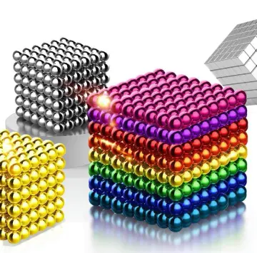 216Pcs 5mm DIY Magic Magnet Magnetic Blocks Balls Sphere Cube Beads Puzzle  Building Toys Stress Reliever Pink
