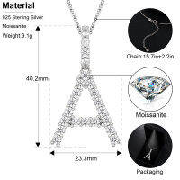 ส่องแสงจดหมายจี้ใช้0.1กะรัต D สี Moissanite เพชรเริ่มต้น26ตัวอักษรเย็นสร้อยคอสำหรับผู้หญิงผู้ชายฮิปฮอปเครื่องประดับ