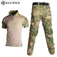 Camouflage Military Uniform Tees Mens Outdoor Tactical Shirt Quick Drying Hunting Workout Clothing Army Hiking Suit