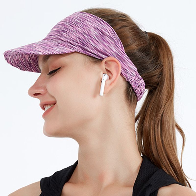 Sun Visor Hat Women Men Sweat Absorption Sports Headband Elastic with Brim UV Protection Foldable Sports Fashion Sun Cap