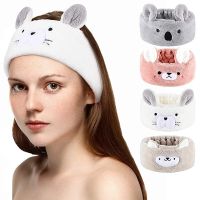 2023 Fashion Cartoon Embroidered Headband Womens Face Wash SPA Sports Sweat-absorbing Headband Coral Velvet Hair Accessorie