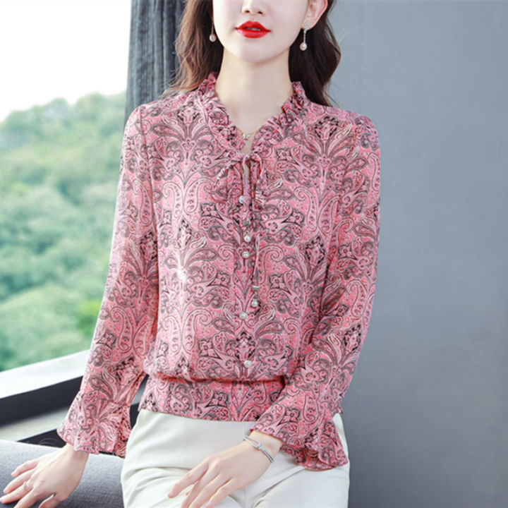 Counter authentic brother new silk shirt women's long-sleeved