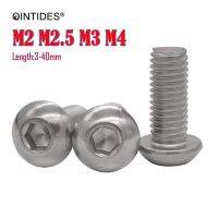 100/2000Pcs M2 M2.5 M3 M4 Hexagon socket button head screws stainless steel round head cap screw Mushroom Head Hex Screws Nails Screws  Fasteners