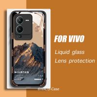 เคส V27 Vivo Pro V23 5G V23e V25Pro V20Pro T1แก้วเหลวเคสโทรศัพท์ปกป้อง X60 X50ภูเขาหิมะกันกระแทก X80Pro X70