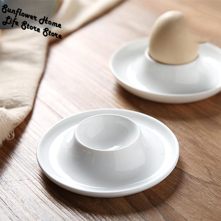 2pcs-ไข่เซรามิคขาตั้งผู้ถือ-simple-porcelain-stands-racks-ผู้ถือจอแสดงผลคอนเทนเนอร์ถ้วยไข่ต้มถาดเสิร์ฟ-platter-cups