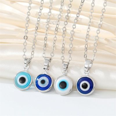 Turkish Blue Evil Eye Charms  Pendant Necklace With Adjustable Metal Chain Trendy Fashione Jewelry Collar Colgante Ojo Turco Adhesives Tape